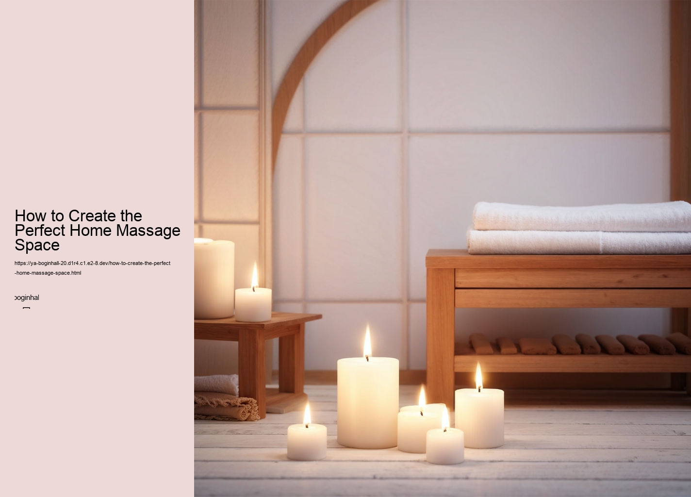 How to Create the Perfect Home Massage Space